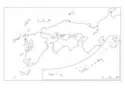 白地図 九州 県境なし 山川 二宮ictライブラリ