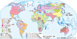 世界の言語分布（レイヤー切り替え地図） | 山川＆二宮ICTライブラリ