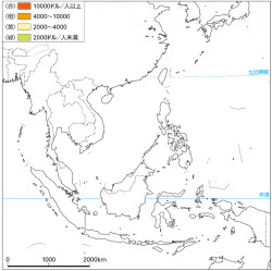 P 17図7東南アジア諸国の作業用白地図 山川 二宮ictライブラリ
