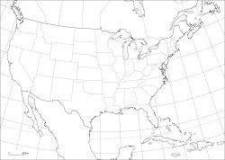 白地図素材集 北アメリカ中央部 山川 二宮ictライブラリ