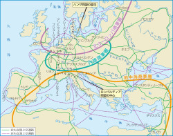 2 商業の復活と中世都市 中世の都市と交通路 流れ図世界史図録ヒストリカ 90頁 山川 二宮ictライブラリ