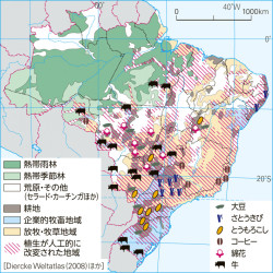 P 2図6ブラジルの植生と農作物 山川 二宮ictライブラリ