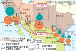 アメリカ・メキシコの国境地域（地B305「新編詳解地理B改訂版」p.285図2，カラー図版） | 山川＆二宮ICTライブラリ