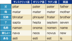 3 インド古典文化の黄金期 3 サンスクリット語とヨーロッパ諸語の類似 山川 詳説世界史図録 30頁 山川 二宮ictライブラリ
