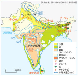南アジアの農業分布 地理総合 P 110図3 山川 二宮ictライブラリ