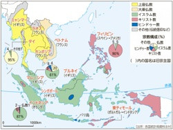 P 80図4東南アジアの宗教地図 山川 二宮ictライブラリ