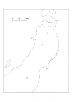 白地図 東北 県境なし 山川 二宮ictライブラリ